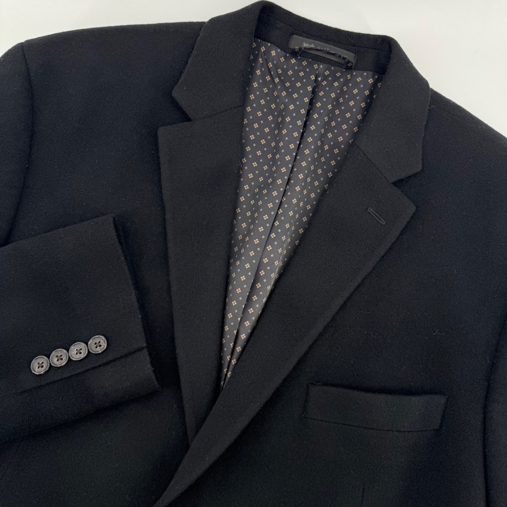 Lauren Ralph Lauren Men's Black Wool Silk Cashmere Blend Blazer Sport Coat 46L‎